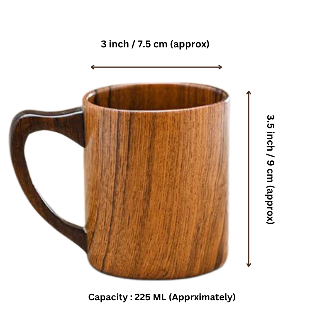 Teak Wood Coffee Mug (Pack of 1)