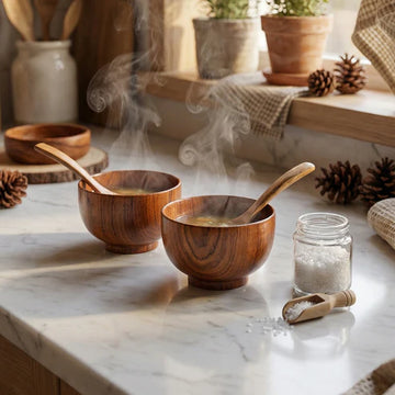 Teak Wood Soup Bowl (Set of 2)