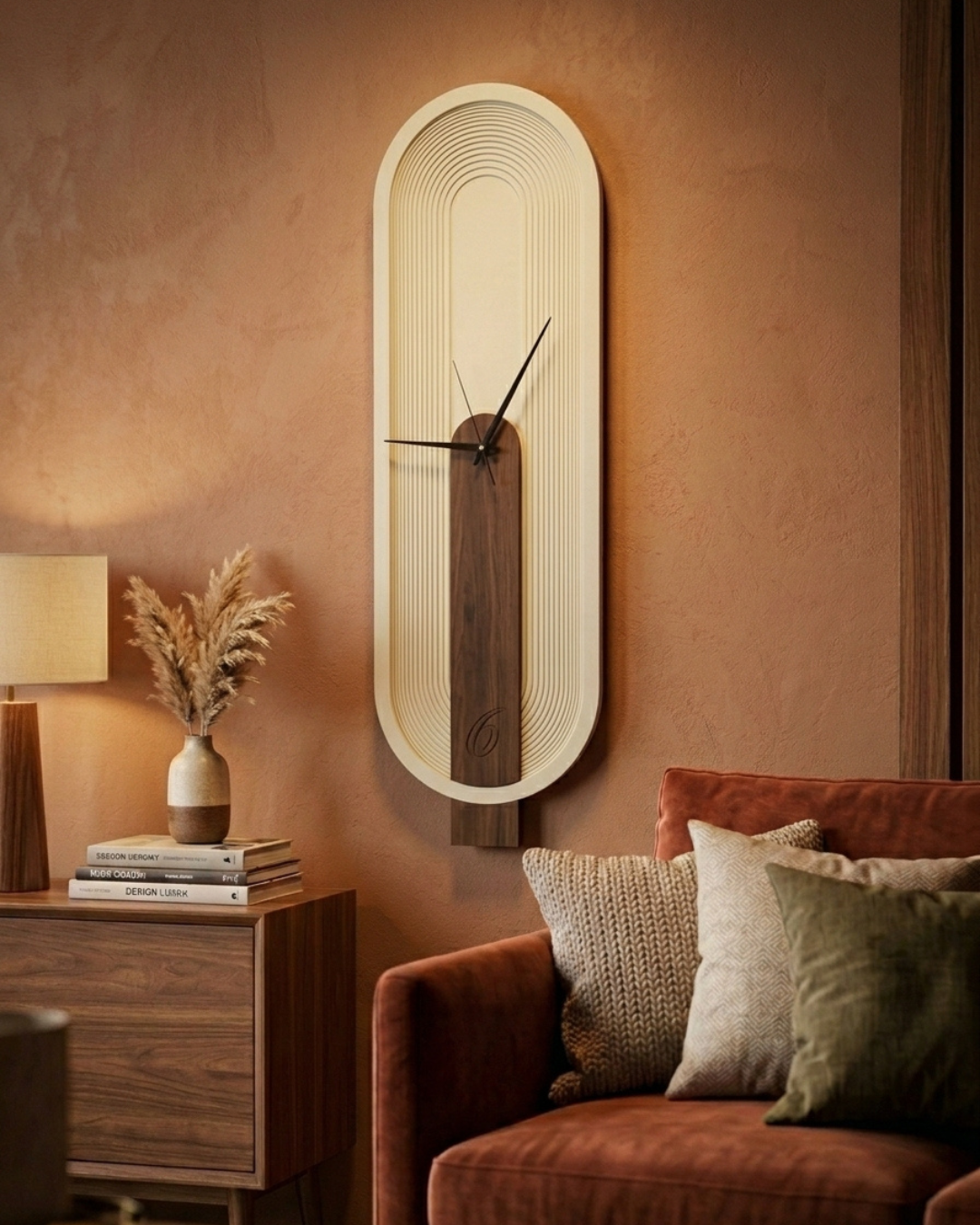 Large Off White Wall Clock | Silent Sweep Mechanism | For Bedroom Living Room