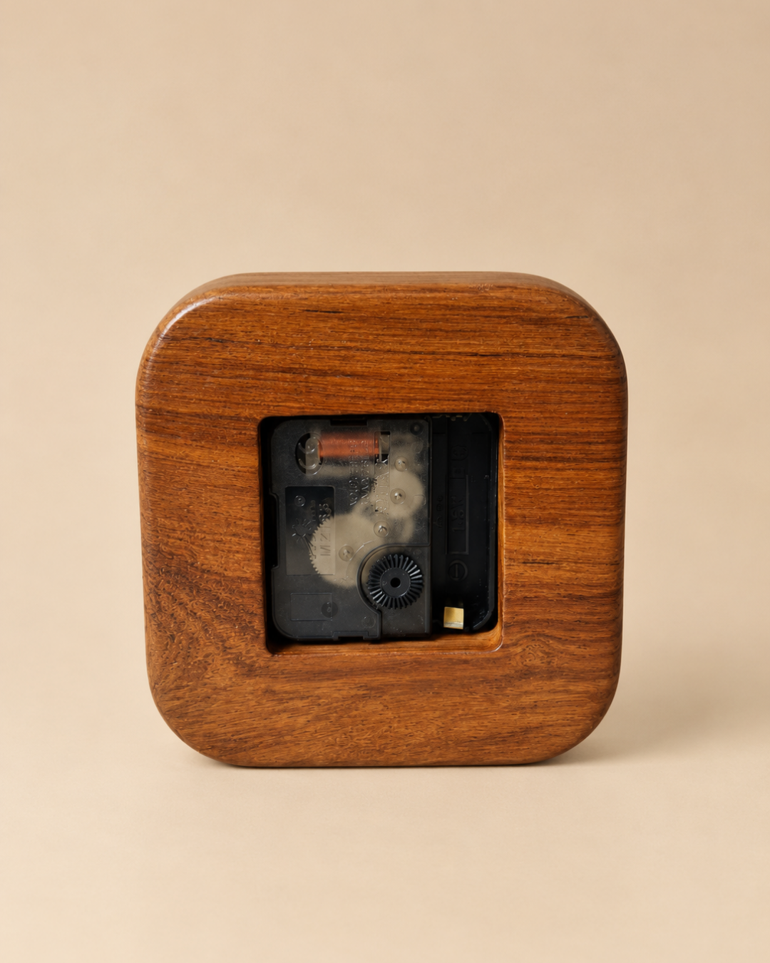 Natural Teakwood Desk Clock | Silent & Minimal